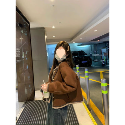 Fashion Personality Lambswool Suede Fur Coat Women