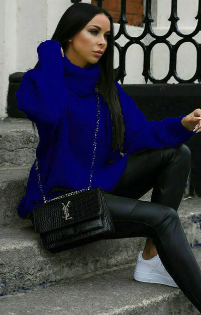 Turtleneck Long Sleeve Sweater Coat Mid-length Sweater