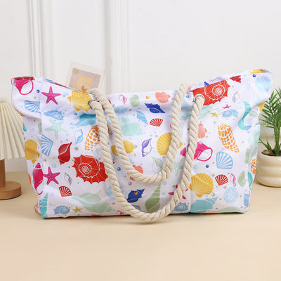 Large Capacity Beach Tote Bag Handheld Canvas Women's