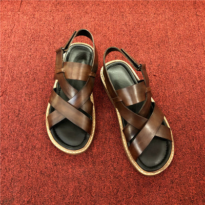 Summer Genuine Leather Casual Sandals Men