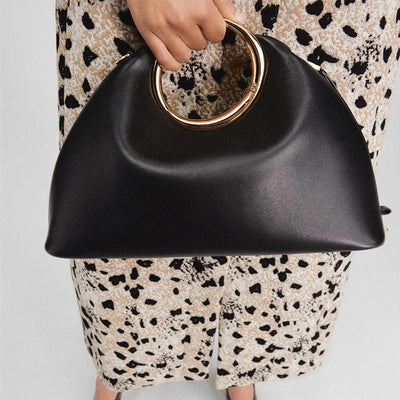 Simple Soft Leather Bag Hand Carrying Ring Hand-carrying