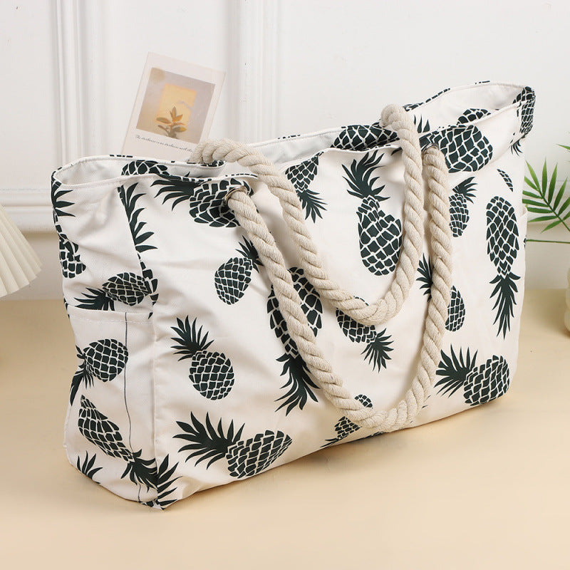 Large Capacity Beach Tote Bag Handheld Canvas Women's