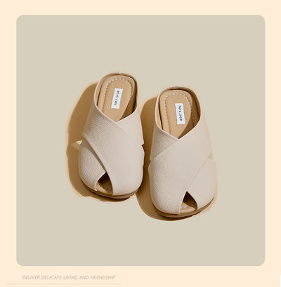Soft Bottom Closed Toe Low-top Half Slippers For Women