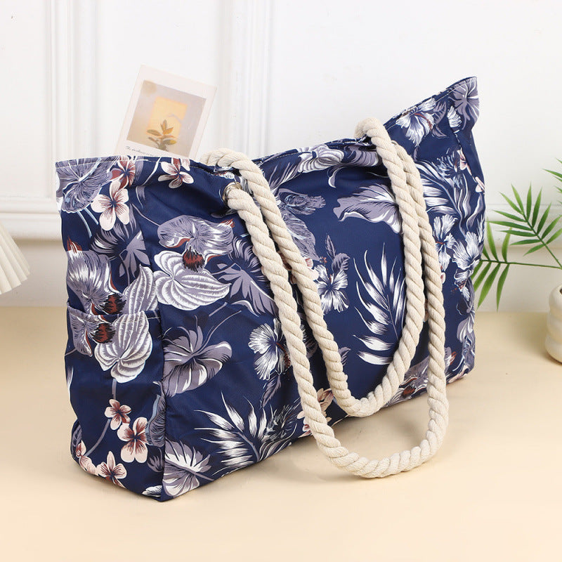 Large Capacity Beach Tote Bag Handheld Canvas Women's