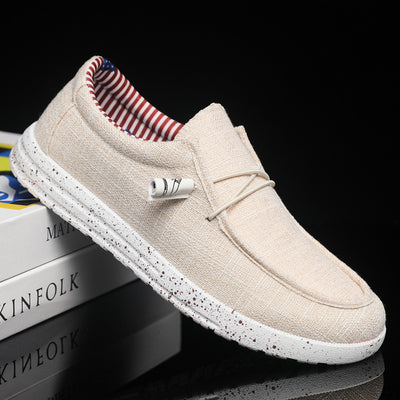 Fashion Casual Fashion Men's Breathable Lightweight Slip-on Lofter Light Canvas Shoes