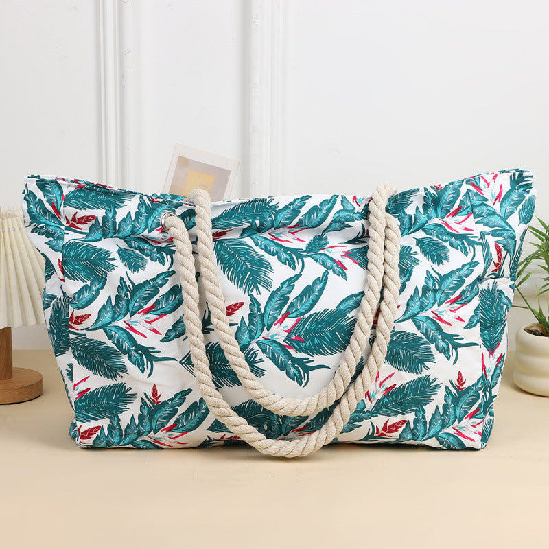Large Capacity Beach Tote Bag Handheld Canvas Women's