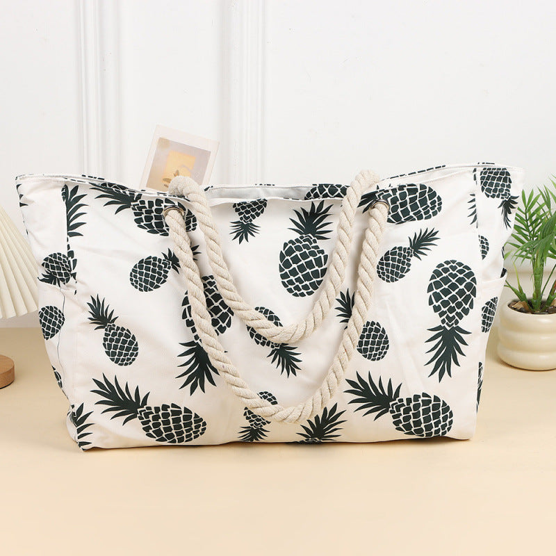 Large Capacity Beach Tote Bag Handheld Canvas Women's