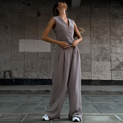 Women's Sleeveless Waistcoat Vest Casual Suit