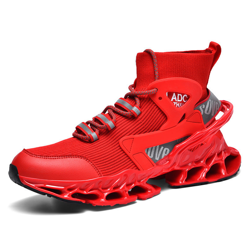 Men's High-top Shock-absorbing Running Mesh Sneaker