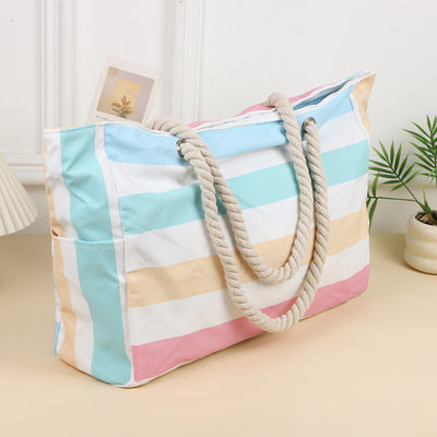 Large Capacity Beach Tote Bag Handheld Canvas Women's