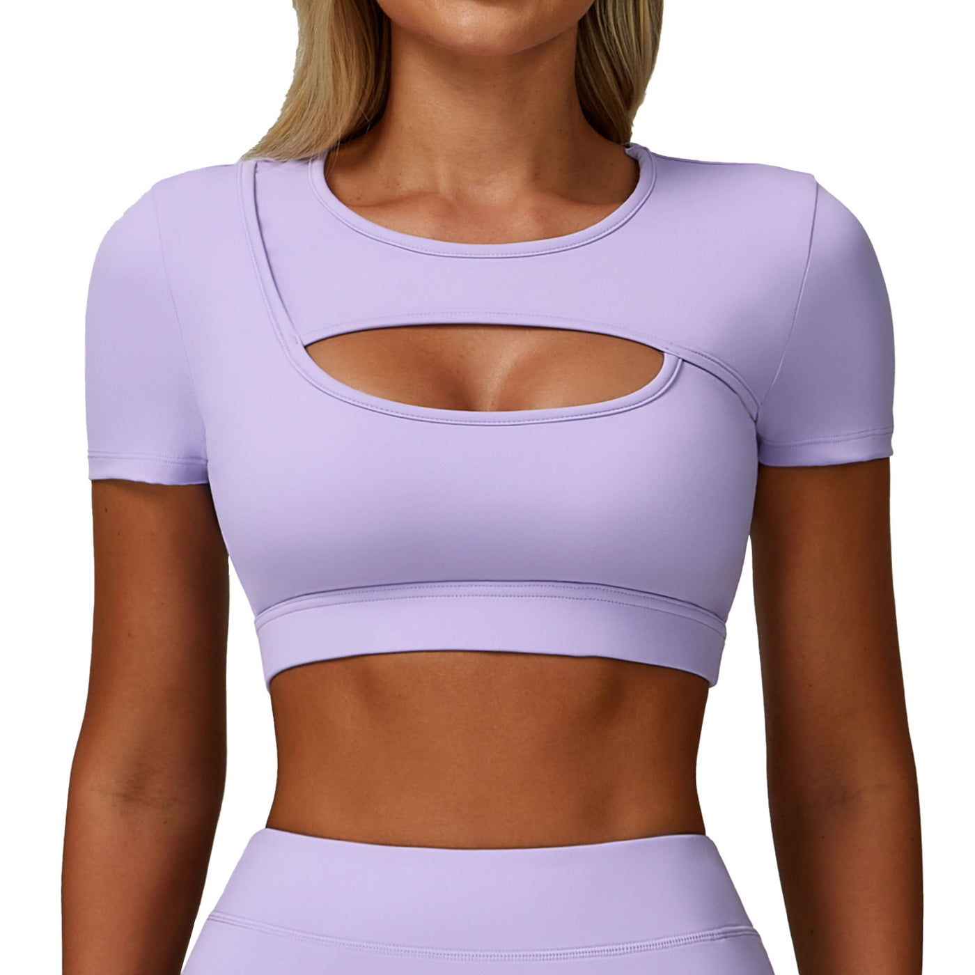 Yoga Short Sleeve Hollow-out Tight Sports T-shirt