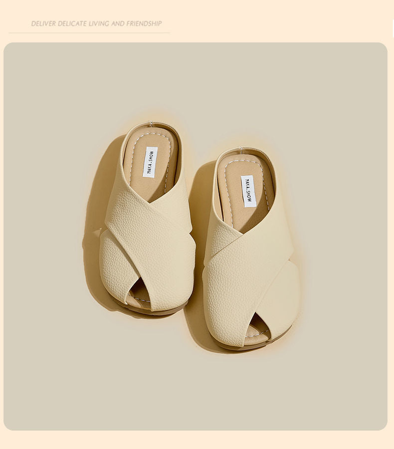 Soft Bottom Closed Toe Low-top Half Slippers For Women