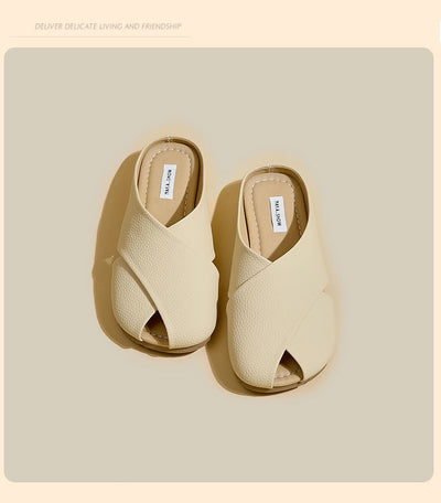 Soft Bottom Closed Toe Low-top Half Slippers For Women