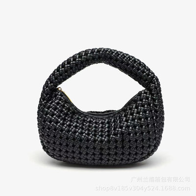 Advanced Hand-woven Large Capacity Fashionable Stylish All-match Hand Carrying New Moon Bag