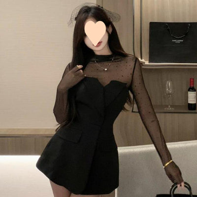 Pure Desire Mesh Socialite Exquisite Fashion Long Sleeve Suit