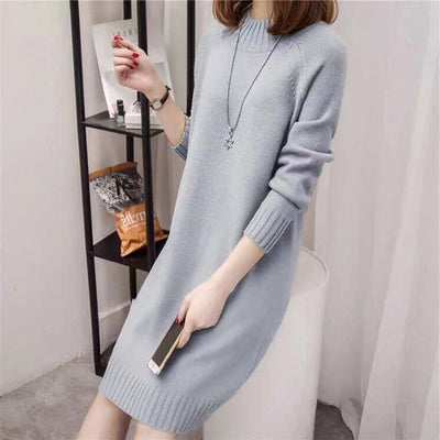 Loose Mid-length Women's Knitted Dress