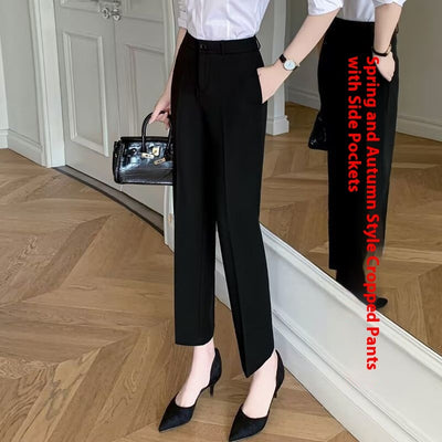 Female Office Worker Straight Workplace Suit Pant