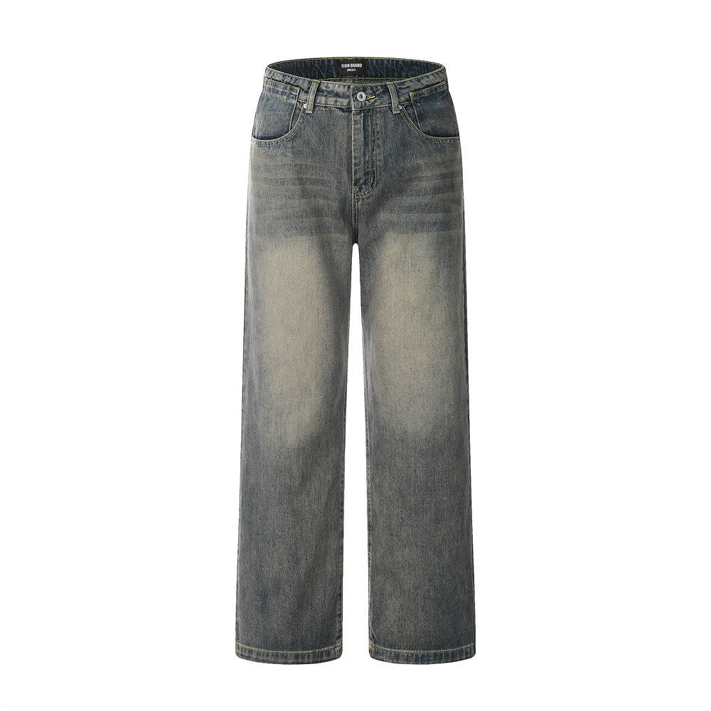 Fashion Washed And Worn Jeans Men