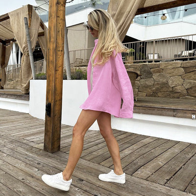 Women's Solid Color Casual Long Sleeves Cardigan Coat Blouse