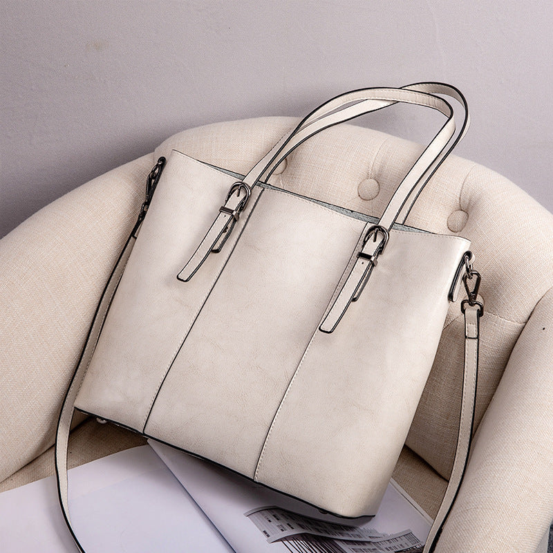Genuine Leather Women's New Retro Large Capacity Fashion Shoulder Bag
