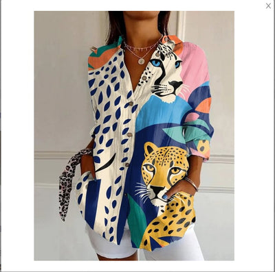 New Women's Long Sleeved Shirt For Summer Fashion, 3D Printed Shirt With Floral Pattern