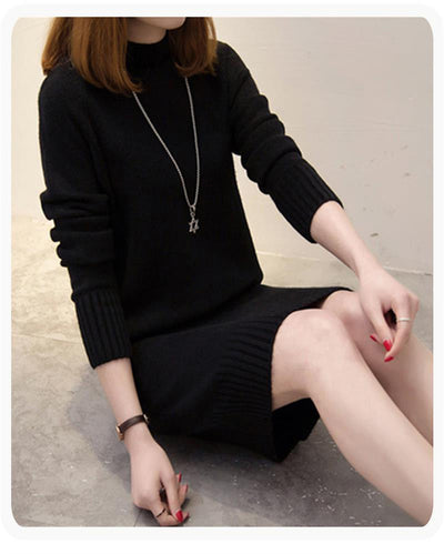 Loose Mid-length Women's Knitted Dress