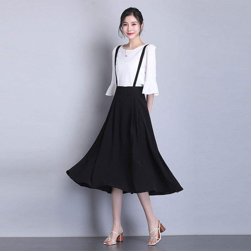 Detachable Strap Skirt High Waist Half-Length Skirt Women