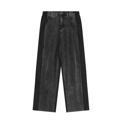 Fashion Stitching Denim Casual Trousers Men