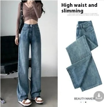Women's Retro Blue Straight Jeans