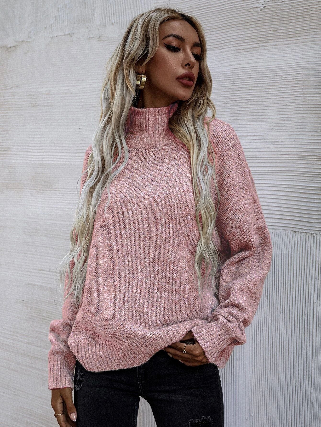 Loose Round Neck Pullover Cable-knit Sweater Women's Clothing