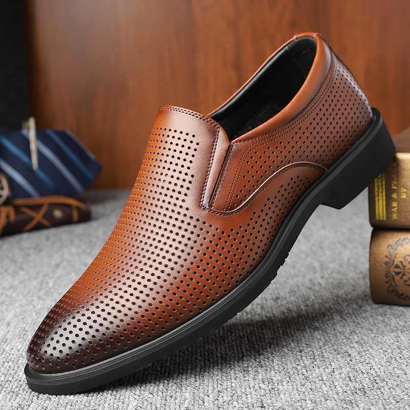 Men's Business Tods Casual Shoes Breathable Low Top Spring And Autumn Black Slip-on Lazy Shoes