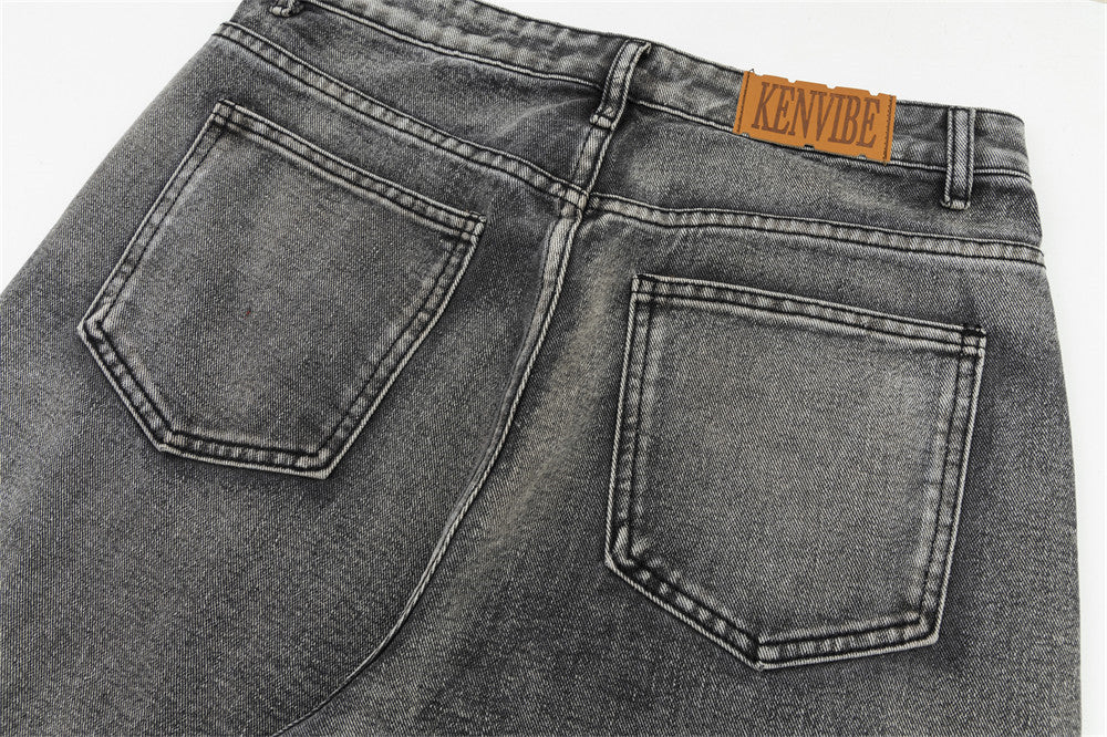 Painting Inkjet Wide Leg Jeans Men
