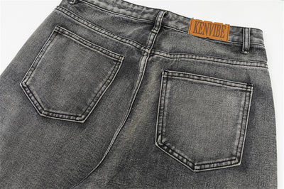 Painting Inkjet Wide Leg Jeans Men