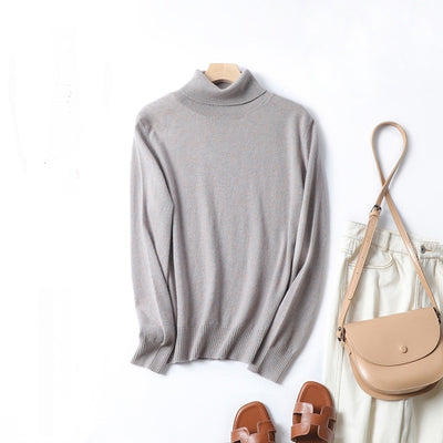 Women's Solid Color Simple Turtleneck Knitting Cashmere Sweater
