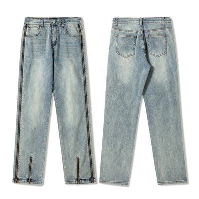 Fashion Personalized Washed Worn Jeans Men