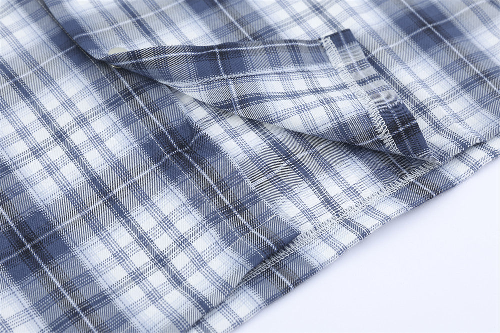 Plaid Short-sleeved Shirt For Men