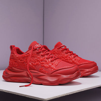 Chinese Loong Breathable Casual Fly Knit Sneakers