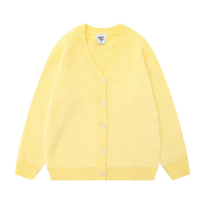 Solid Color Loose Cardigan Sweater Men