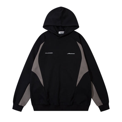 Stitching Contrast Color Hooded Sweatshirt Men