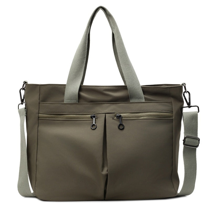 Solid Color Casual Portable Messenger Bag Large Capacity
