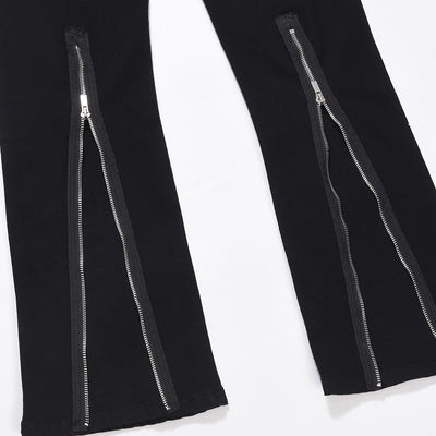 Fashion Personality Zipper Pocket Jeans Men