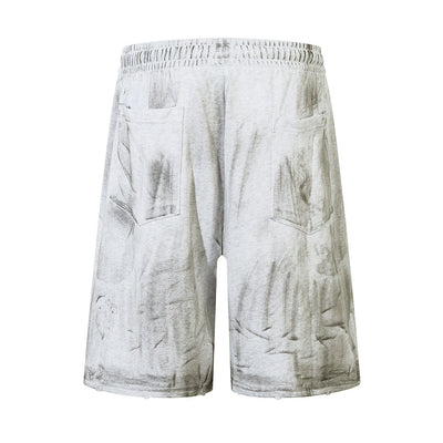Men Punk Ripped Distressed Straight Shorts