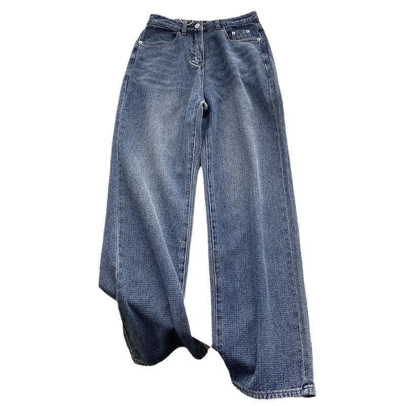 Women's Retro Blue Straight Jeans