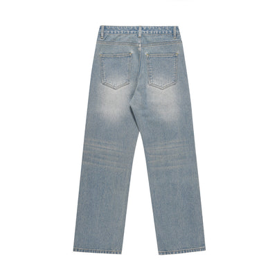 Fashionable White Straight Jeans For Men