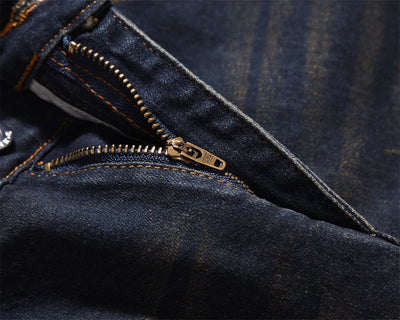 Fashion American Retro Worn Jeans Men