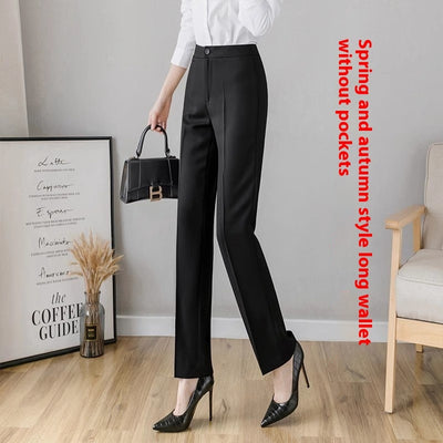 Female Office Worker Straight Workplace Suit Pant