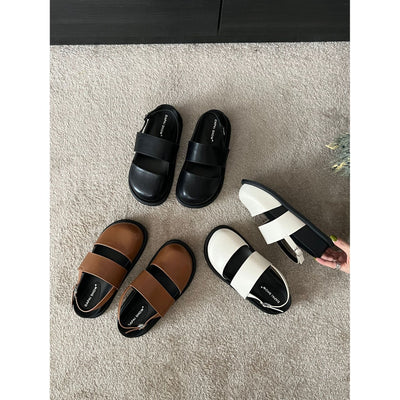 Retro Raise The Bottom One Strap Two-way Breathable Closed Toe Sandals