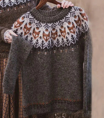 Women's Round Neck Multicolor Loose Fashion Pullover Sweater