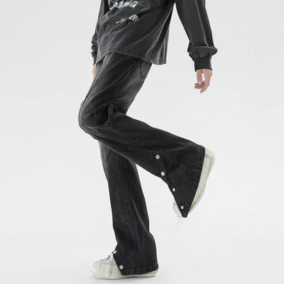 Fashion Wash Trousers Breasted Jeans Men