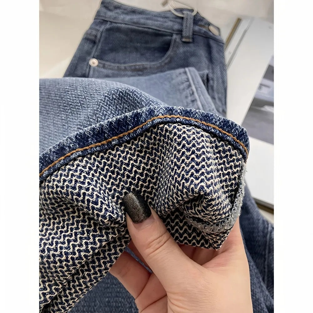 Women's Retro Blue Straight Jeans